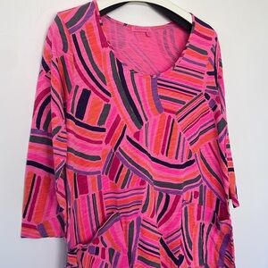 Fresh Produce Vibrant Pink 100% Cotton Dress XL